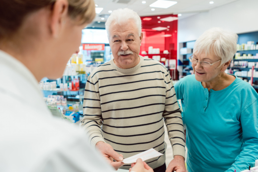 image of senior customer buying some medicine